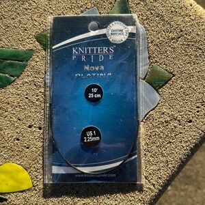 Knitters Pride Nova Platina US 1/ 2.25 mm 10” circular.